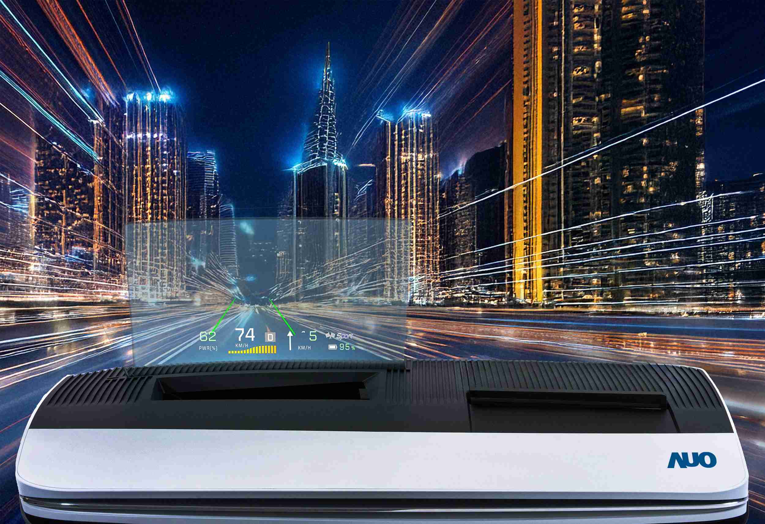 MG电玩推出13吋Micro LED抬头显示器，，，提供高入眼亮度、、高色彩饱和度的显示质量，，，，在阳光下或黑暗中都清晰可见，，，并利用Micro LED模块体积小的优势，，，解决车用空间有限的痛点